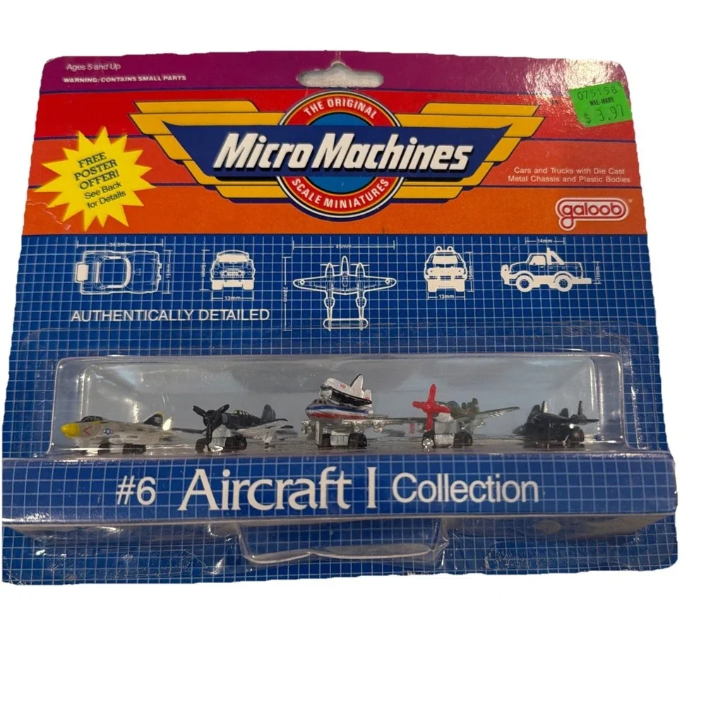 Vtg 1987 Micro Machines #6 Aircraft 1 Collection Galoob Original Pkg No.‎ 6400